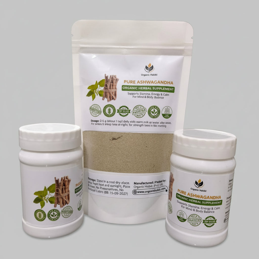 Fresh Ashwagandha Organic Capsules _ Premium Herbal Wellness - Organic Habibi