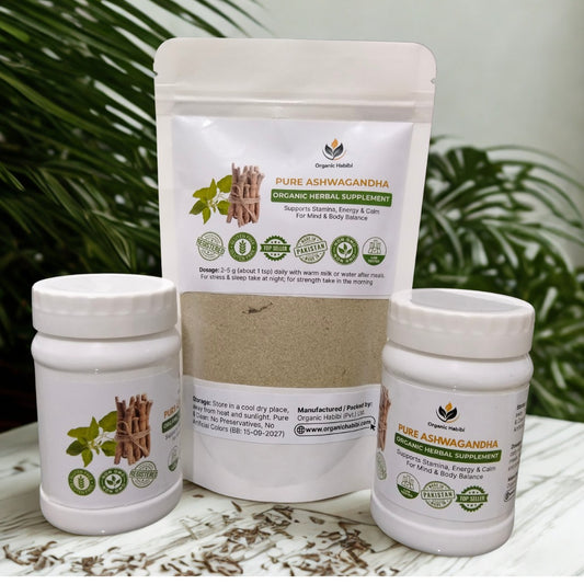 Fresh Ashwagandha Organic Capsules _ Premium Herbal Wellness - Organic Habibi