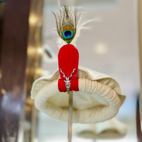 Woolen Pakol with Markhor and Feather - Organic Habibi